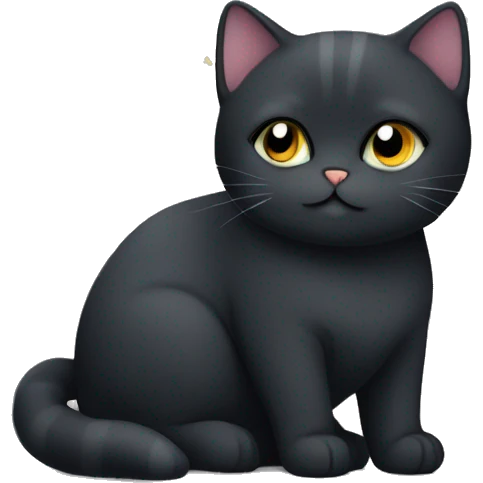 Black British shorthair cat saying good night with stars  emoji