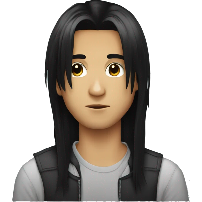 long black hair boy dj  emoji