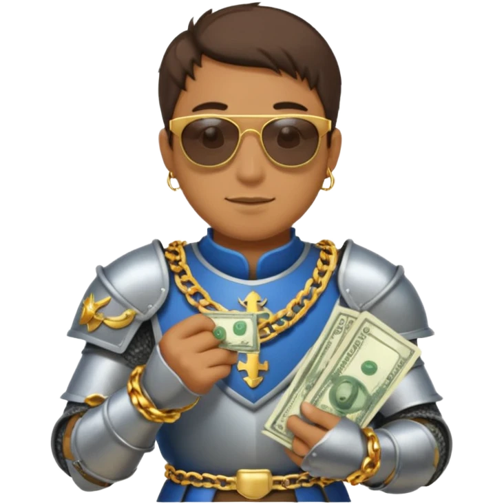 Knight gold chain sunglasses money emoji
