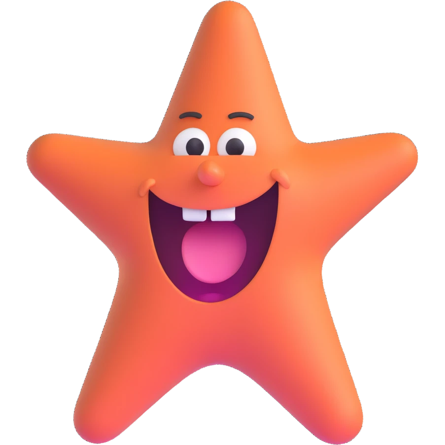 Patrick Star from SpongeBob, smiling emoji