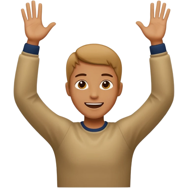 A person with the arms opened like the celebration of bellingham emoji