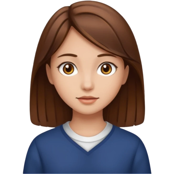 Dievča - hnedé vlasy hnedé oči emoji