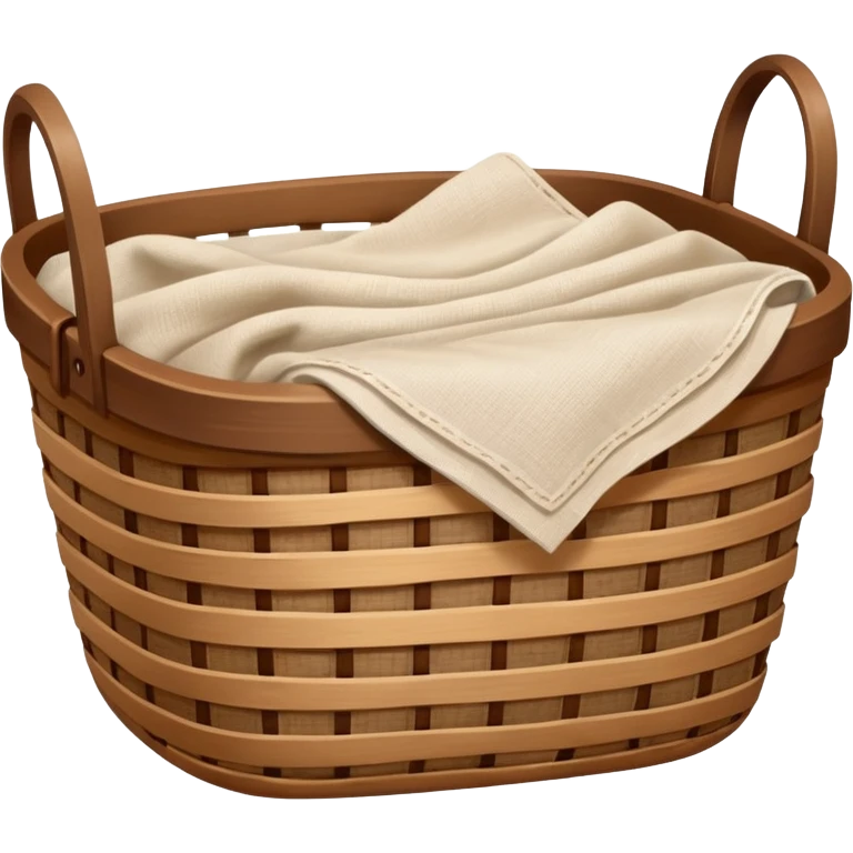  Brown basket with fresh washed linen emoji