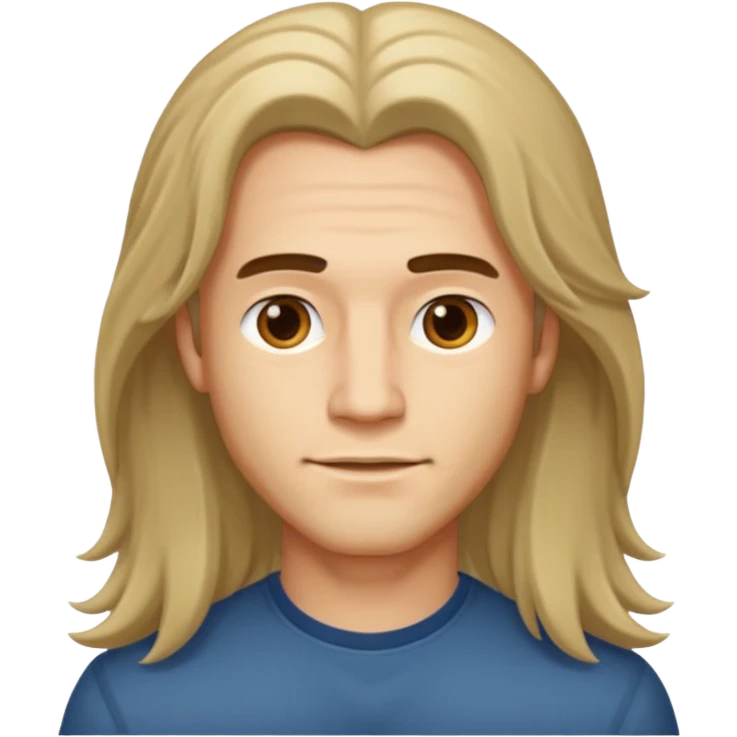 A man have a long hair emoji