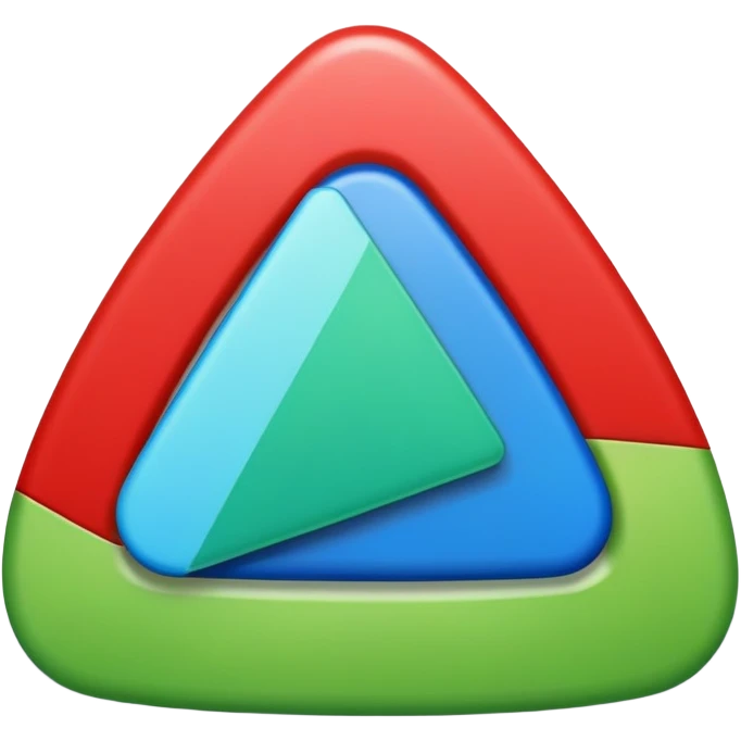 Red triangle , green rectangle , blue oval collage emoji