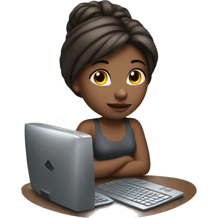 beautiful girl with computer  emoji