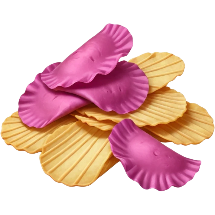 Pink potato chips emoji