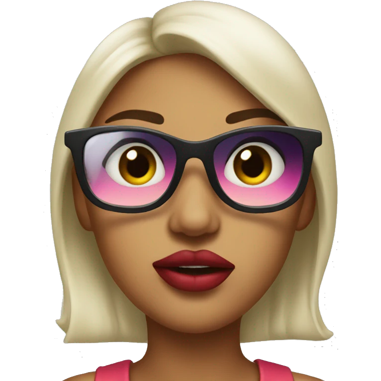lip bite with shades swag emoji