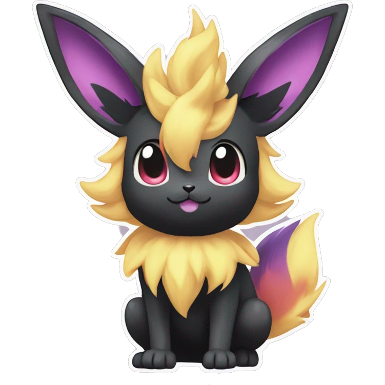 Colorful Dark Edgy Kawaii Eeveelution-Cute-Pokémon-fusion full body emoji