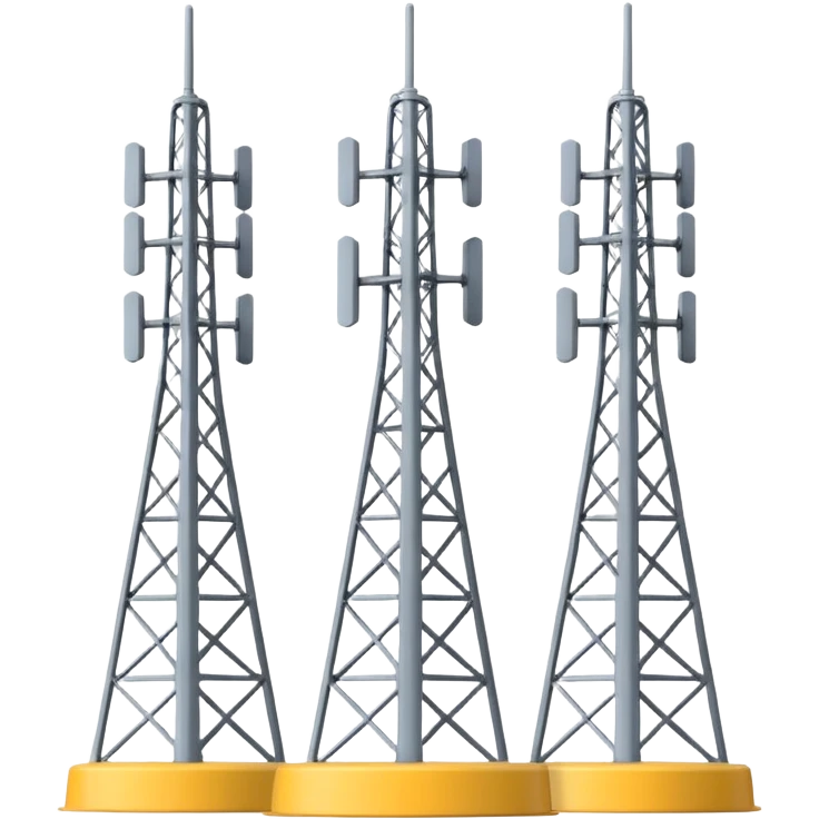 3 TORRES DE ANTENA DE ESTAÇÃO RÁDIO BASE emoji