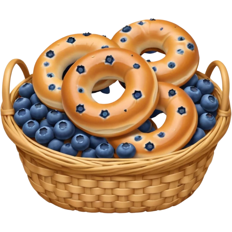 Basket of blueberry bagels  emoji
