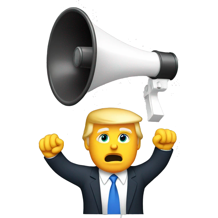trump holds loudspeaker emoji