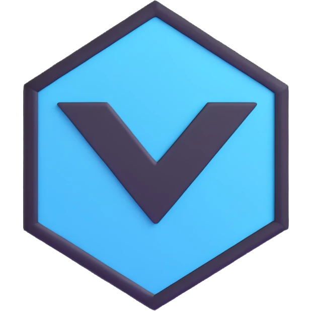 Twitter verification checkmark badge, light blue irregular octagon with white checkmark emoji