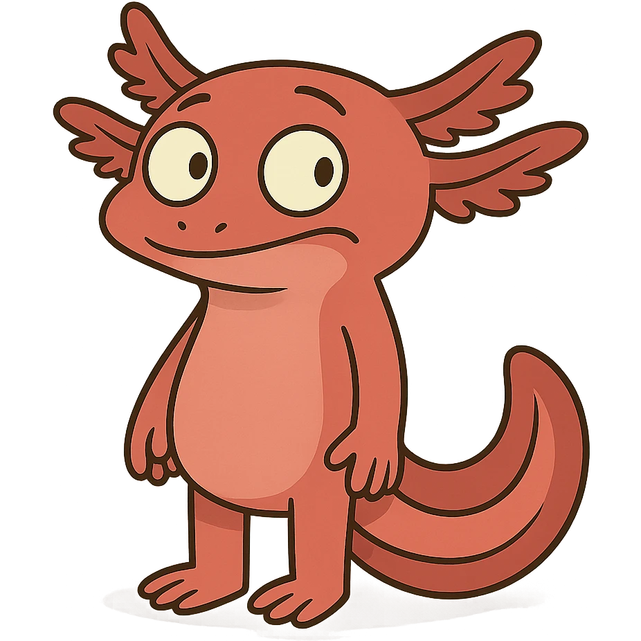 red axolotl, cartoon style emoji