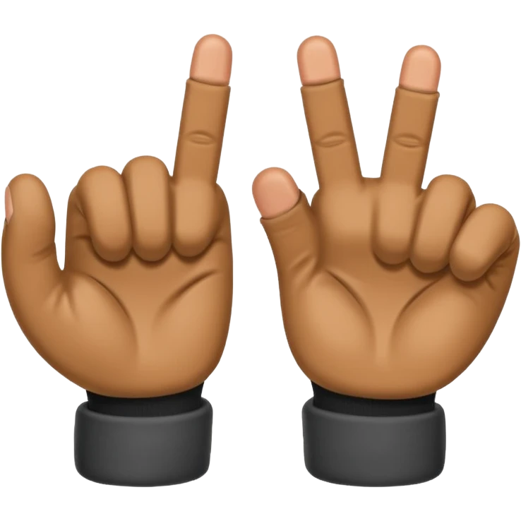 Middle finger emoji wearing fingerless gloves emoji