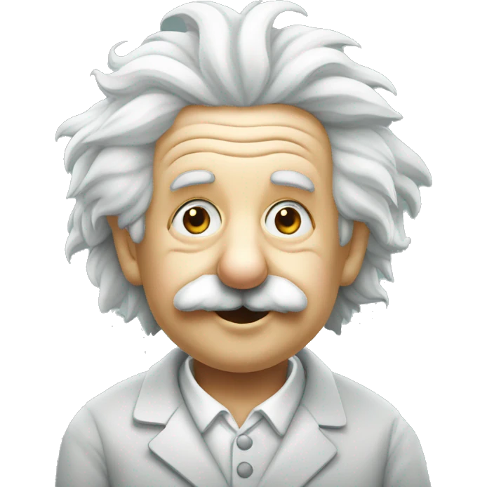 albert einstein with test tube emoji