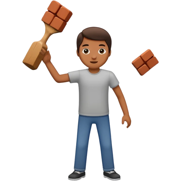 Stick figure throwing brick  emoji