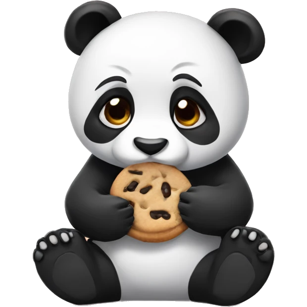 panda eating cookies emoji