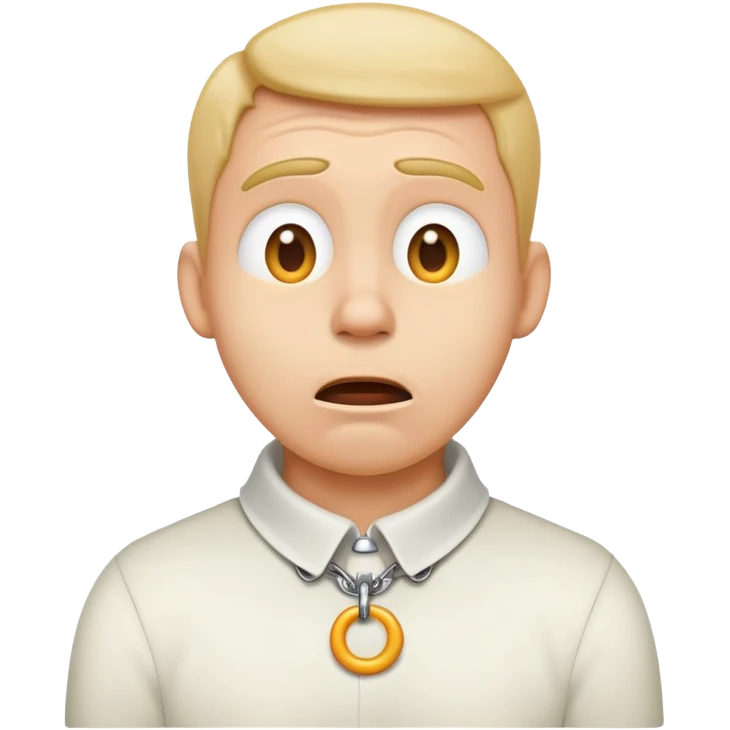 goofy emoji tugging collar in anticipation, stress, nervousness, anxiousness and dread emoji