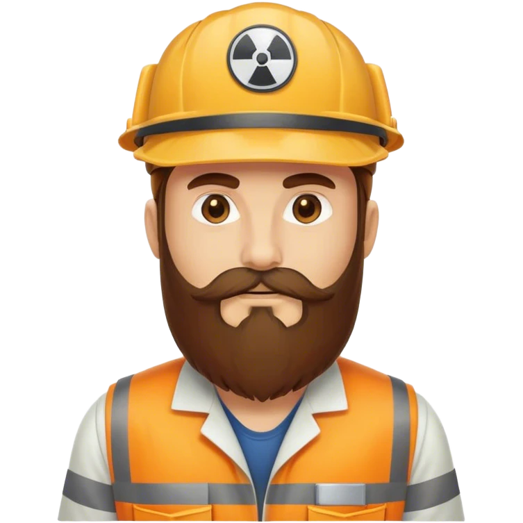 Very long beard brown cap nuclear worker  emoji
