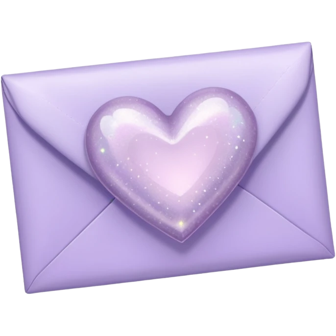 a closed pastel lavender heart shiny sparkly glittery aesthetic romantic vintage envelope  emoji