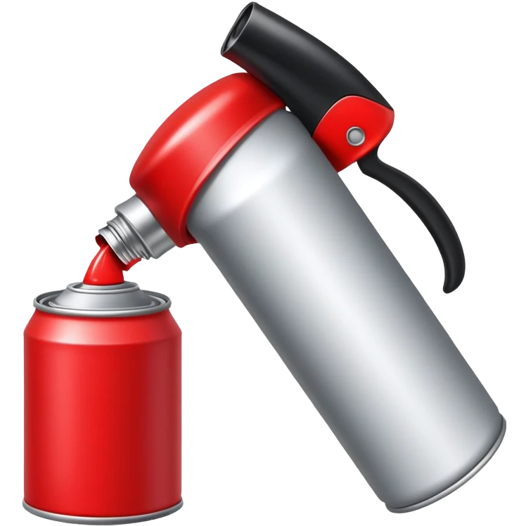 Black spray paint can for graffiti with red cap emoji