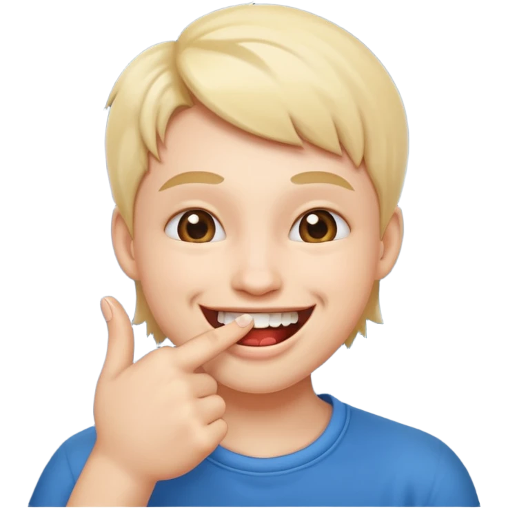 Smiley qui se mord le doigt emoji