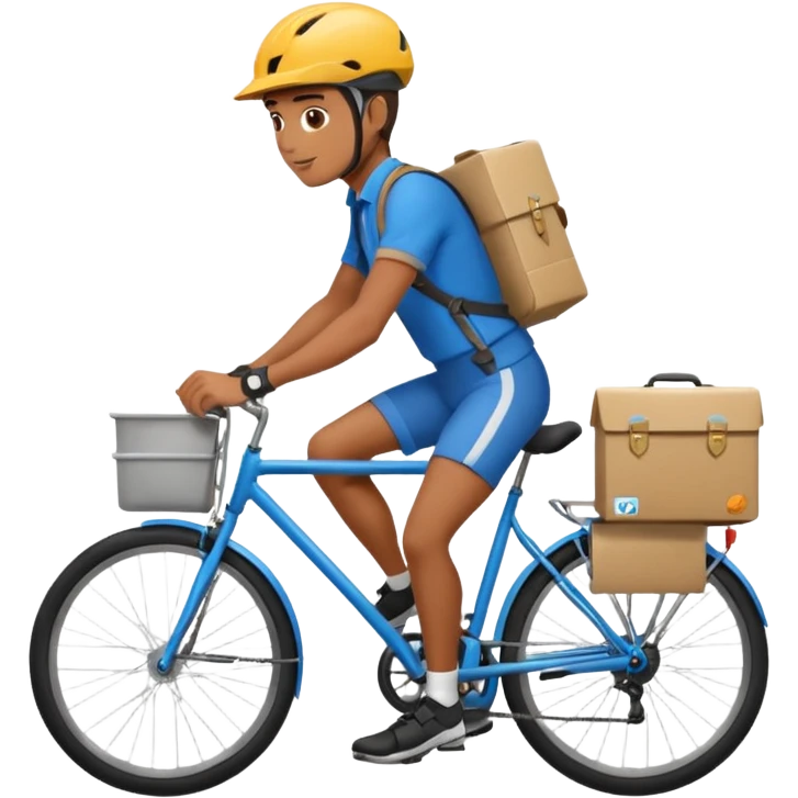 Bike courier with messenger box emoji