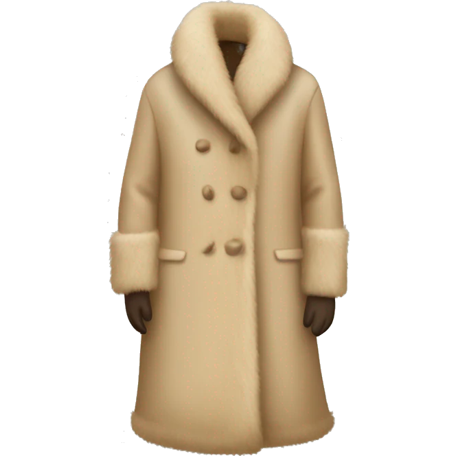 long beige fur coat emoji