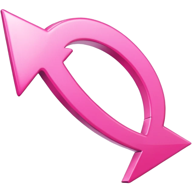 Pink curved go back arrow emoji