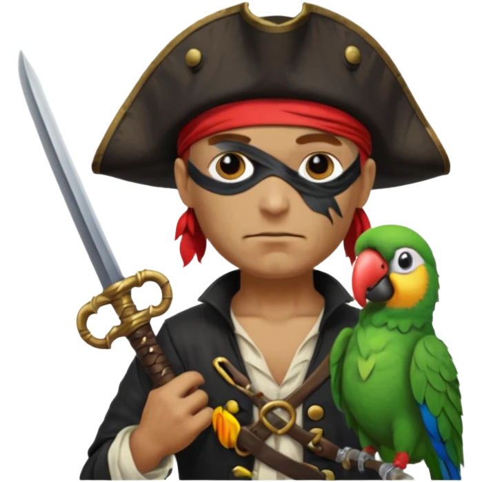 pirate and parrot emoji