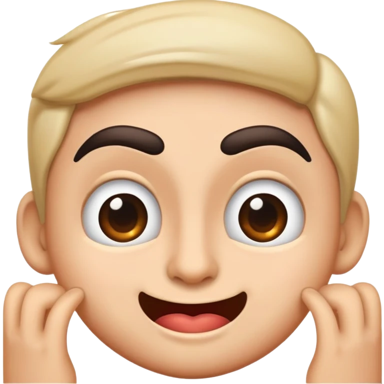 A emoji that has the eyebrows very high and is thinking of somthing mischievous emoji