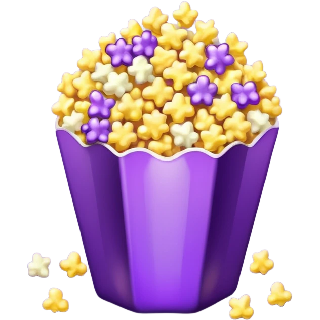 Glitter purple and yellow popcorn  emoji
