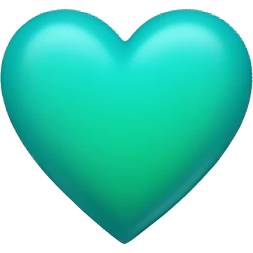 Color blue-green heart  emoji