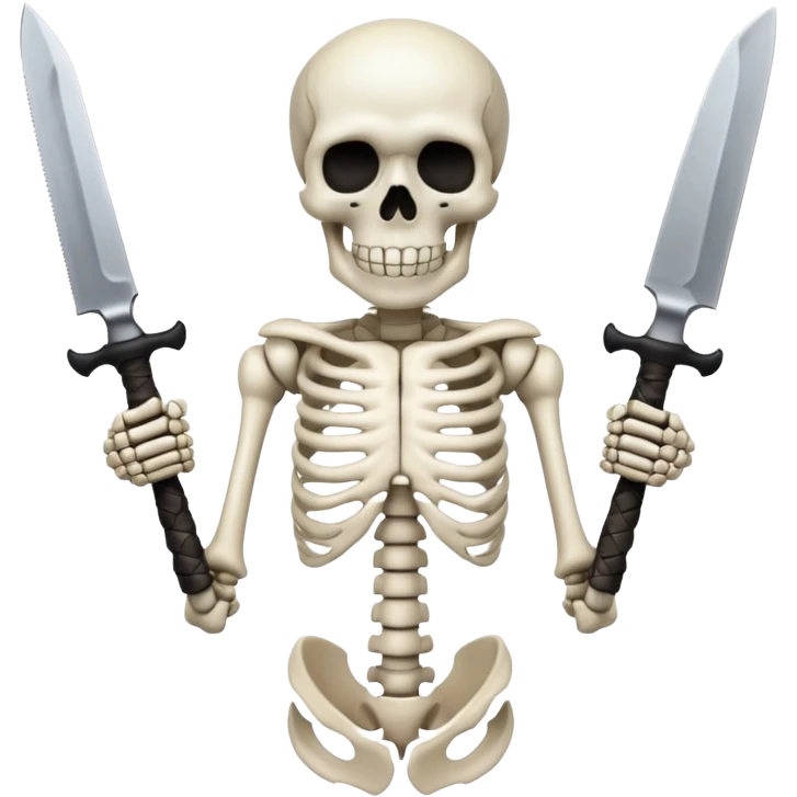 skeleton with knives emoji