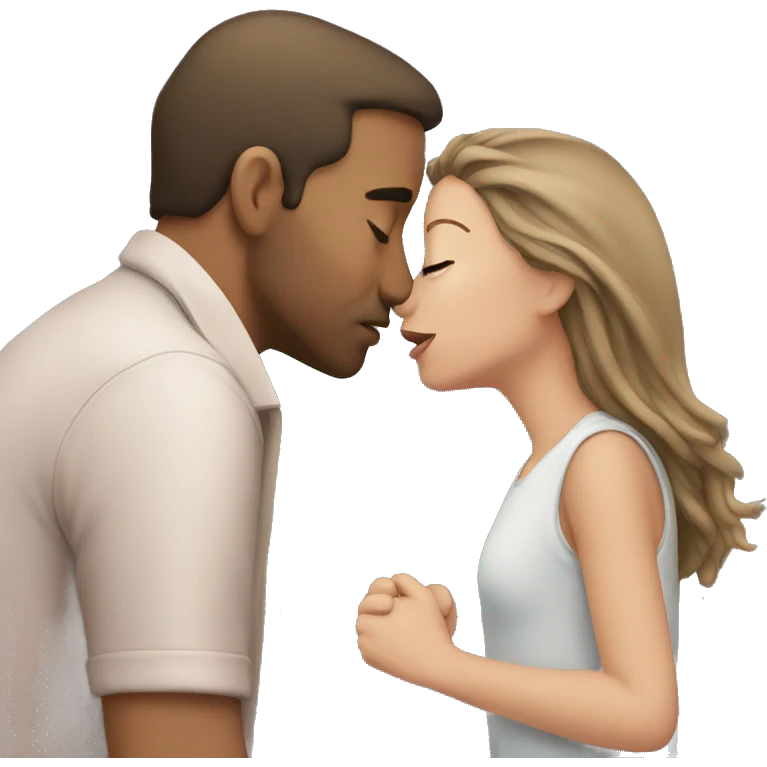 Guy kissing girl emoji
