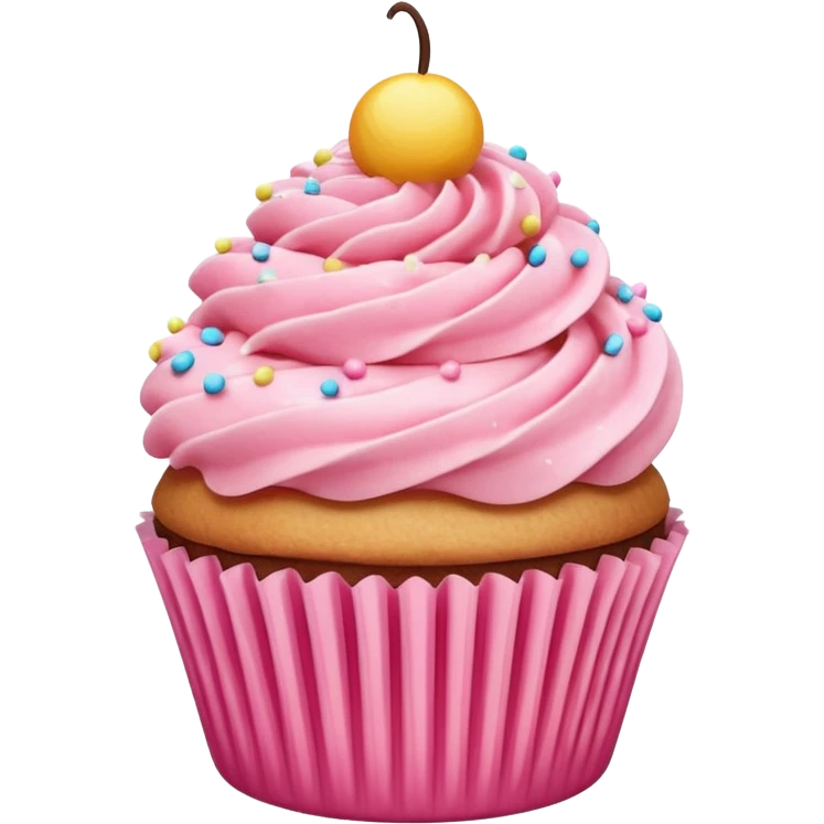 Cupcake with pink icing emoji