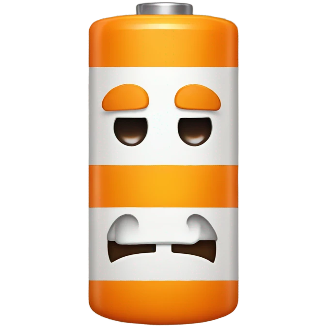 Orange battery frowning emoji