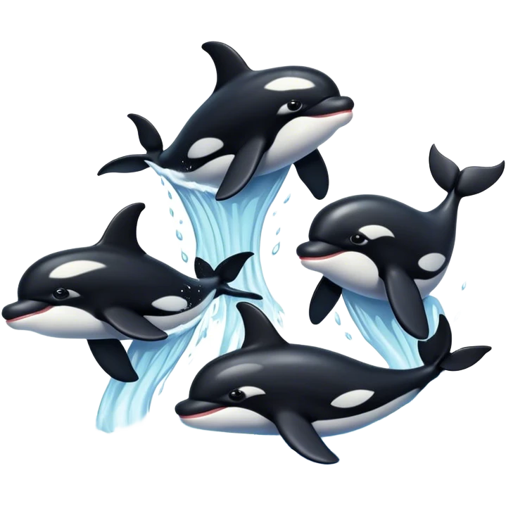 orca squad, 5 oras working in team emoji