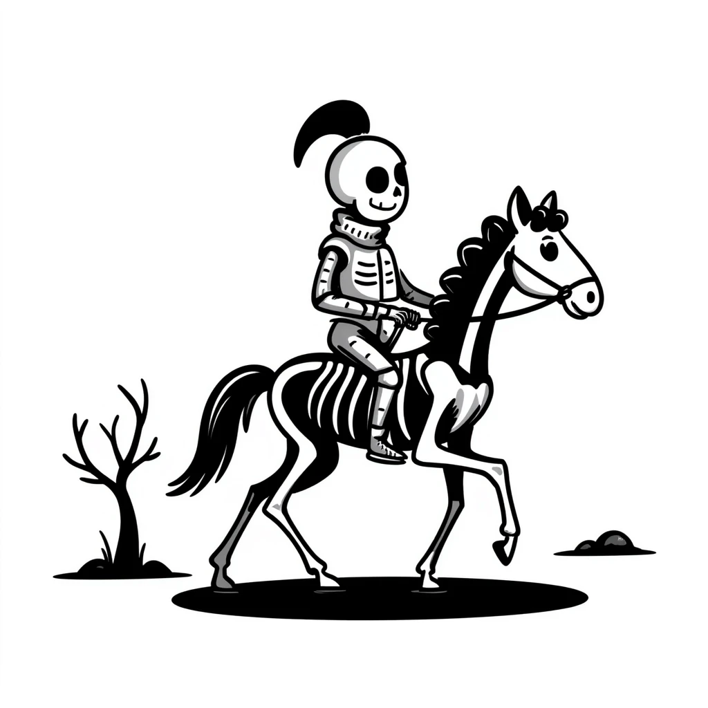 skeleton knight on a death horse emoji