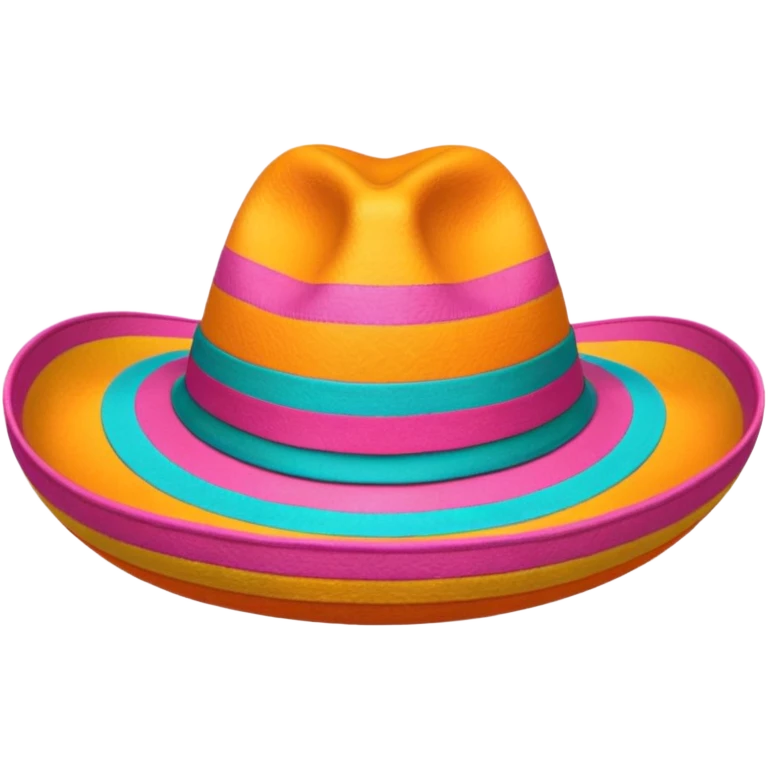 mexican hat with happy colours (orange, yellow, pink, turquoise) emoji