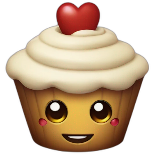Happy cupcake with iron man  emoji