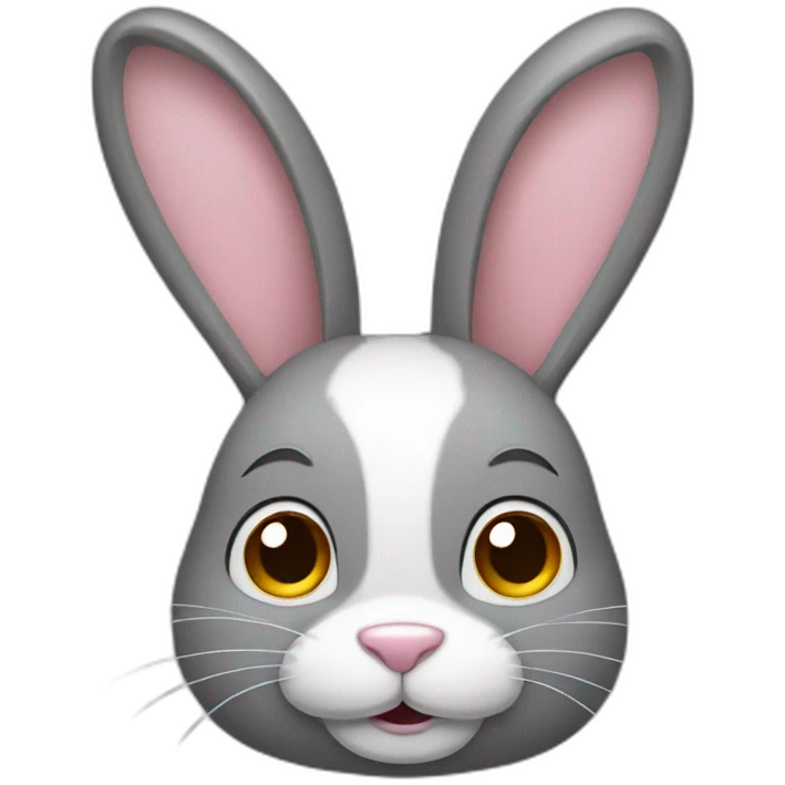 bunny with gray ears and nose emoji
