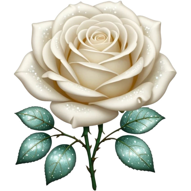 Glitter White Roses emoji