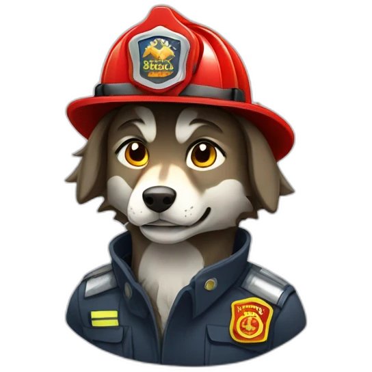 fire fighter wolf emoji