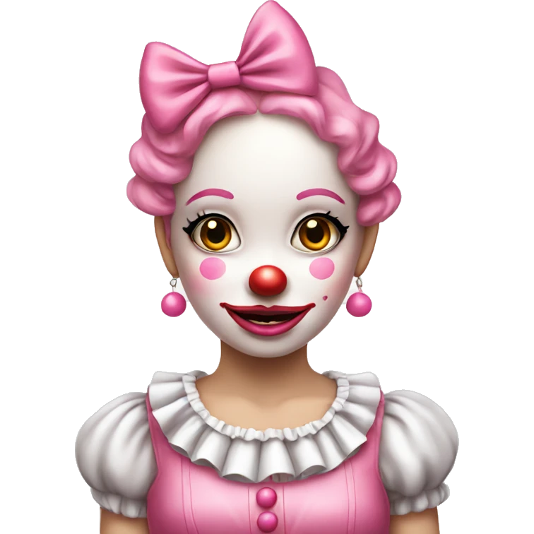 Pretty Pink clown girl with bows  emoji