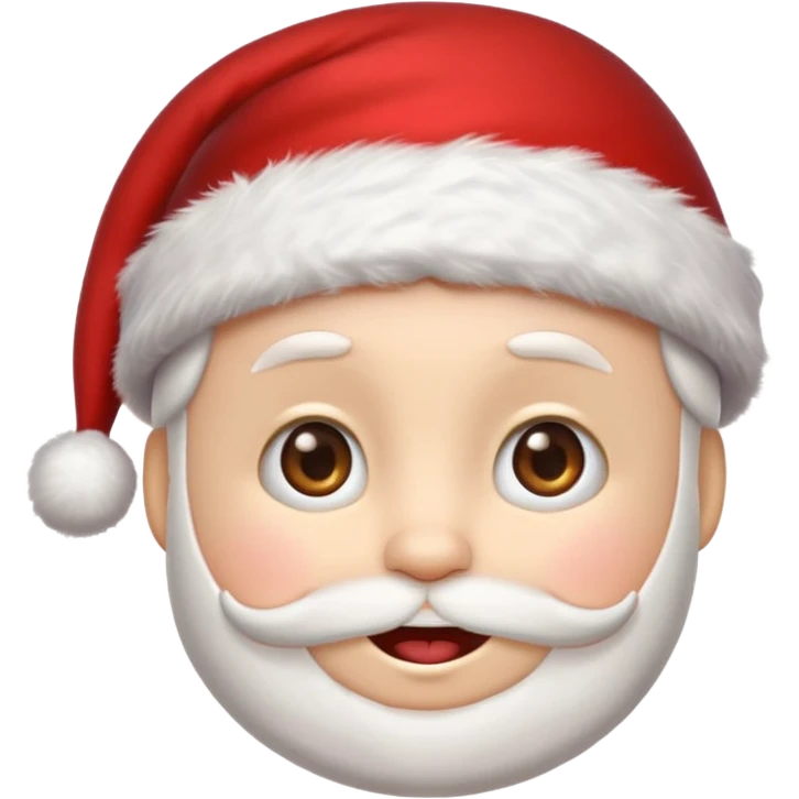 cute emoji face wearing a Santa hat, with a happy soft expression. Replace the festive Christmas elements: a Christmas tree, stocking, snowflake, and other holiday icons. emoji