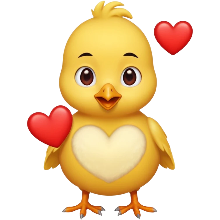 Pollito con corazones emoji