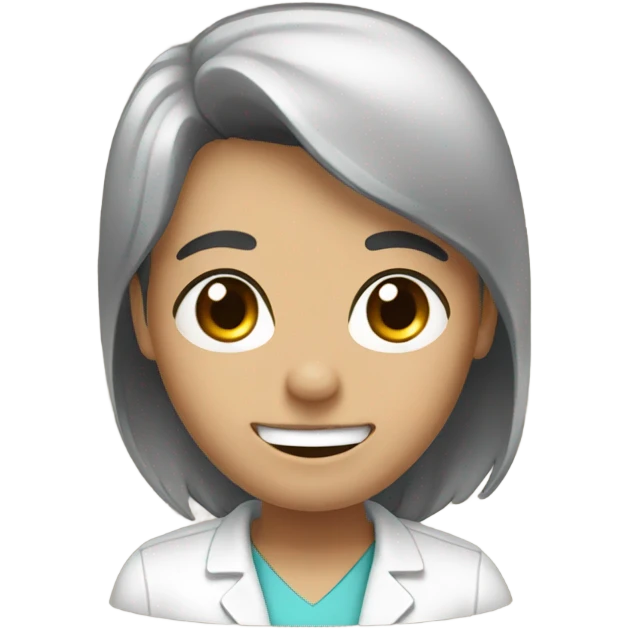 Tan dentist with black hair and black eyes emoji
