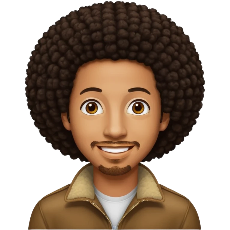 Ludacris with dark brown afro hair  emoji